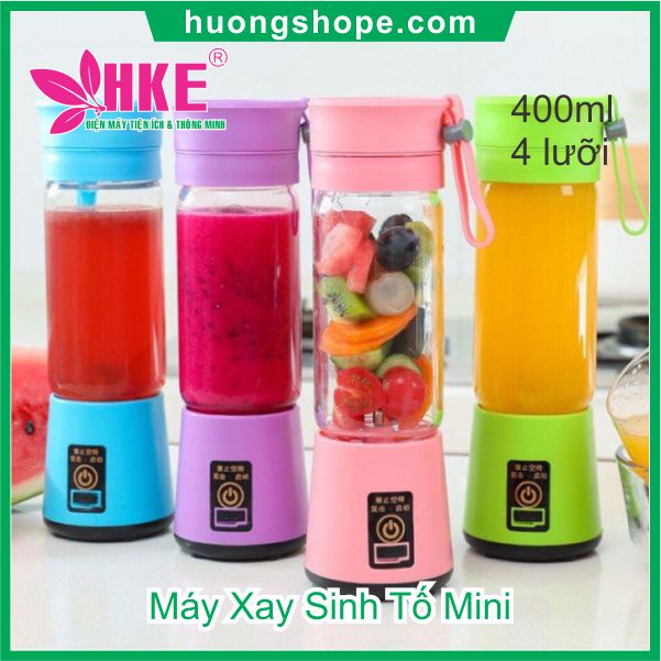 Máy Xay Sinh Tố Mini Đa Năng Cầm Tay 4 Lưỡi