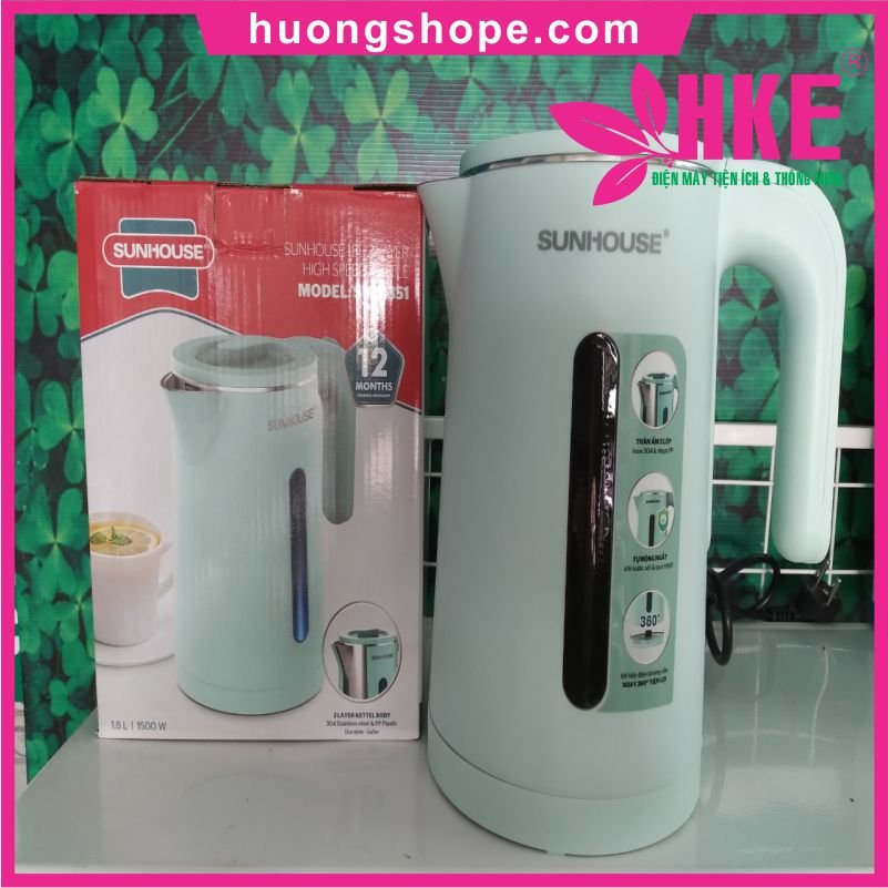 Ấm Đun Siêu Tốc 1.8L 2 Lớp - SUNHOUSE